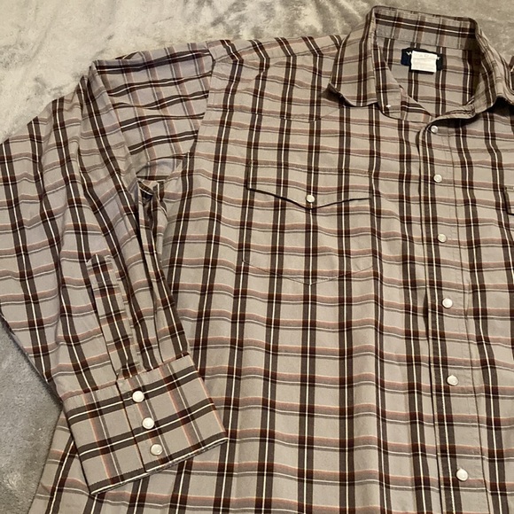 WRANGLER Shirt Men’s Size 2XLT Men's Western 2 Pocket Long Sleeve Snap Front - Picture 1 of 12